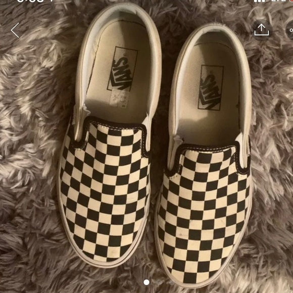 Vans Shoes - Checkered slip on vans
